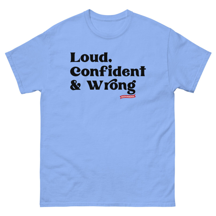 Red Handed Loud. Confident & Wrong Unisex classic tee