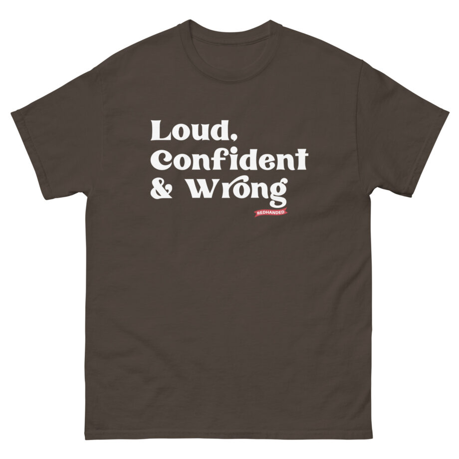 Red Handed Loud. Confident & Wrong Unisex classic tee