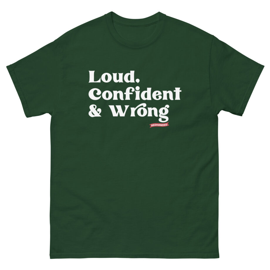 Red Handed Loud. Confident & Wrong Unisex classic tee