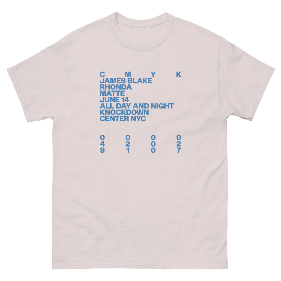 James Blake Cmyk Knockdownx Event Unisex classic tee
