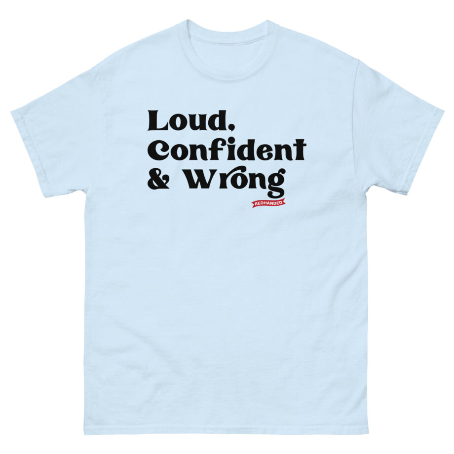 Red Handed Loud. Confident & Wrong Unisex classic tee