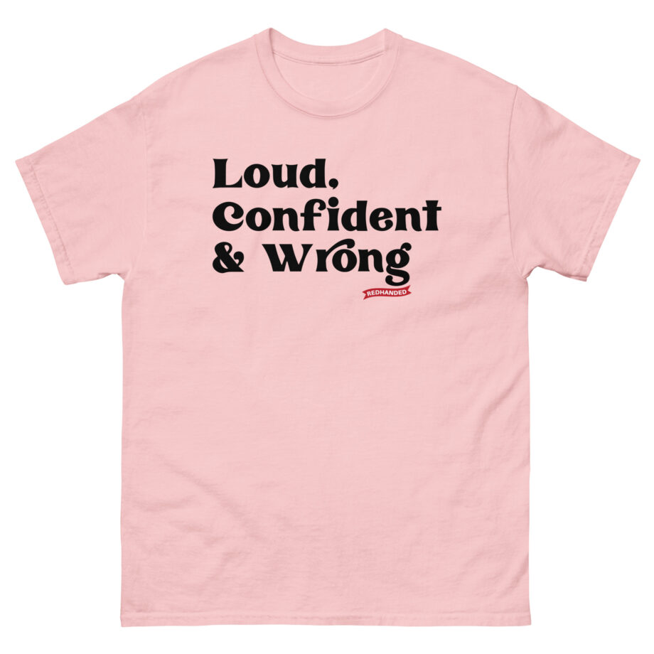 Red Handed Loud. Confident & Wrong Unisex classic tee