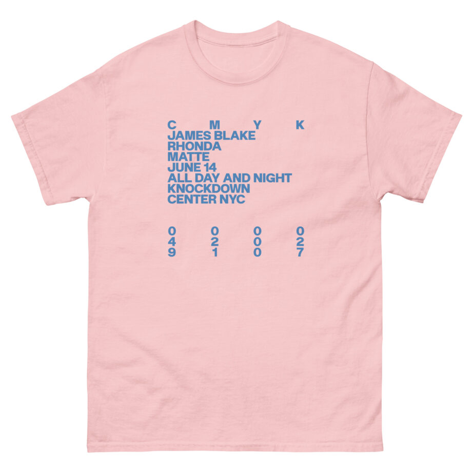 James Blake Cmyk Knockdownx Event Unisex classic tee