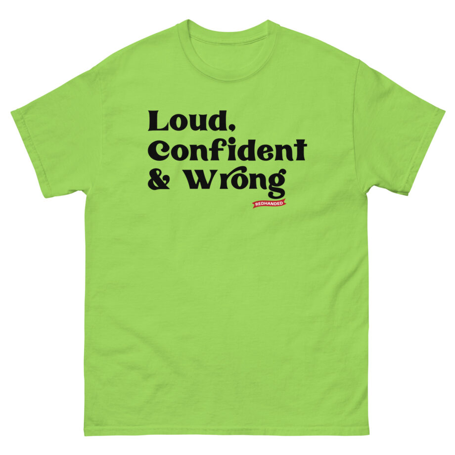 Red Handed Loud. Confident & Wrong Unisex classic tee