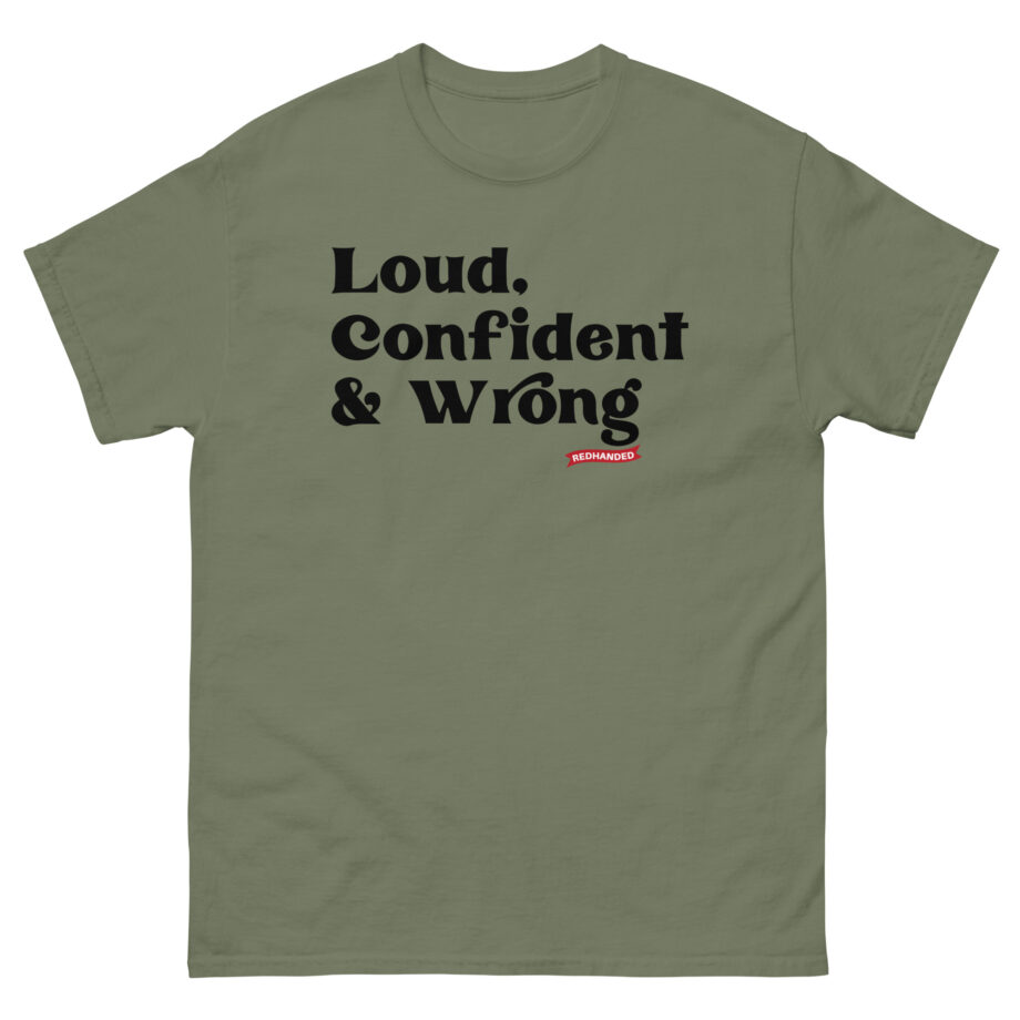 Red Handed Loud. Confident & Wrong Unisex classic tee