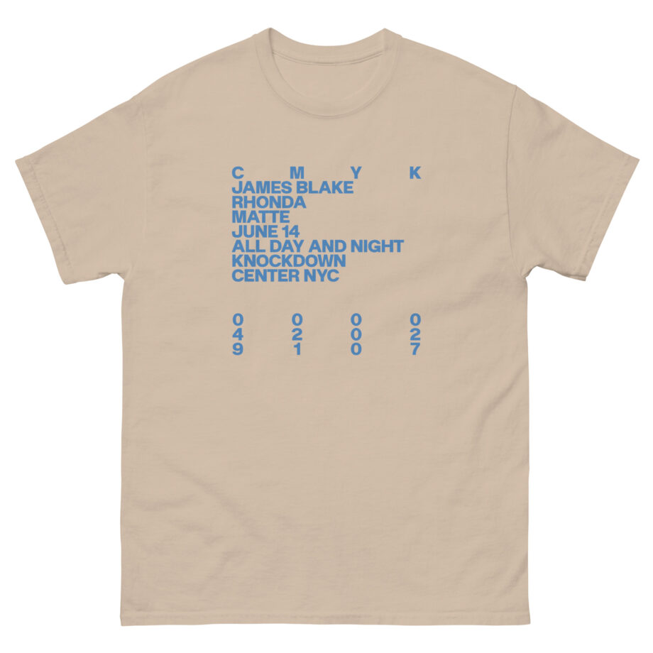 James Blake Cmyk Knockdownx Event Unisex classic tee