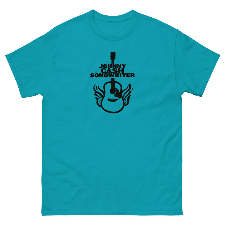 Johnny Cash Flaming Guitar Unisex classic tee