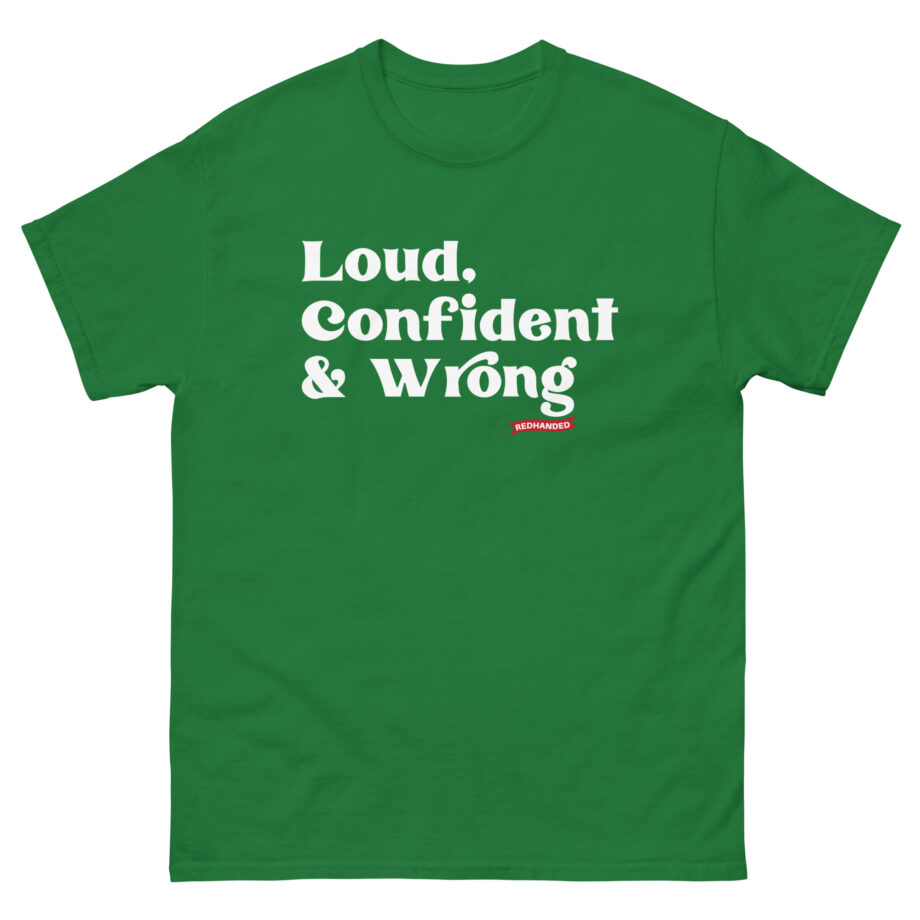 Red Handed Loud. Confident & Wrong Unisex classic tee