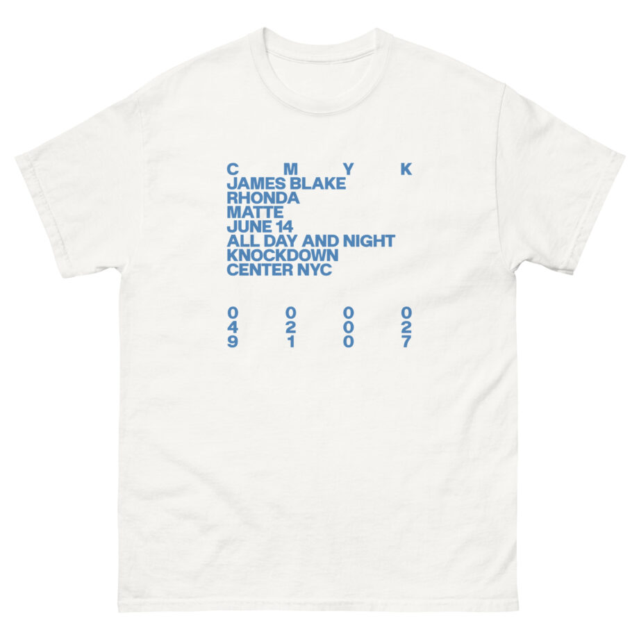 James Blake Cmyk Knockdownx Event Unisex classic tee