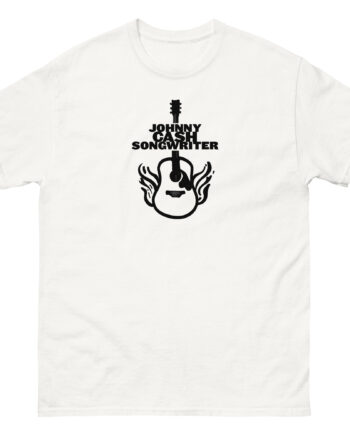 Johnny Cash Flaming Guitar Unisex classic tee